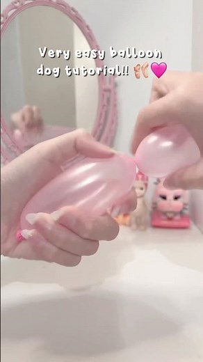 Easy balloon dog tutorial 🩰🐶 #diy #diycrafts #balloon #cute #cuteanimals #fyp #tutorial #easy