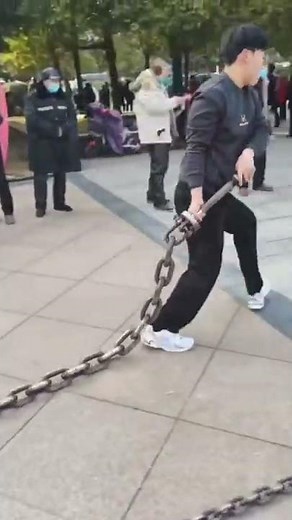 Insanely long metal chain whip