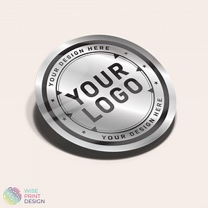 Custom Silver Metallic Logo Stickers: Die Cut, Waterproof - Etsy