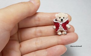 Tiny Fluffy Miniature 1 Inch Teddy Bear - Amigurumi Bear - Made to Order - Etsy Canada