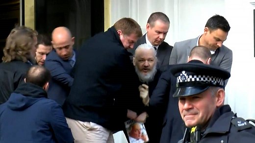 Julian Assange arrest video shows WikiLeaks founder dragged from Ecuador embassy