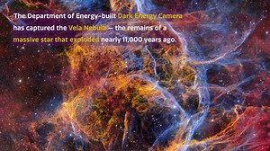 Gigapixel Image of Vela Supernova Remnant Captured | Víctor Blanco Telescope FriendsofNASA.org: With the powerful, 570-megapixel Department of Energy-fabricated Dark Energy Camera, astronomers have constructed a massive 1.3 gigapixel image showcasing the central part of the Vela Supernova Remnant. It is the cosmic corpse of a gigantic star that exploded as a supernova 11,000 years ago. DECam is one of the highest-performing wide-field imaging instruments in the world and is mounted on the US Nat