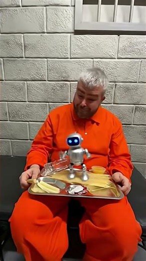 The Robot dancing in the tray