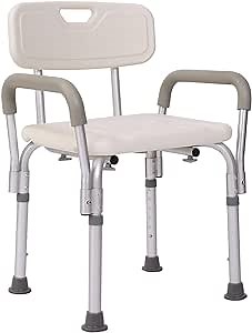Tool-Free Assembly Spa Bathtub Shower Lift Chair, Adjustable Shower Bench, White Bathtub Lift Chair with Arms