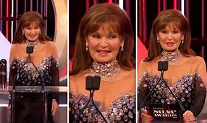 Stephanie Beacham, 75, wows fans with surprise Soap Award appearance