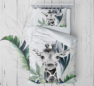 Personalized Baby Quilt Panel, Custom Printed Bedding, DIY Cut and Sew Panel, Nursery Crib Duvet, Baby Shower Gift - Safari babies boy 4