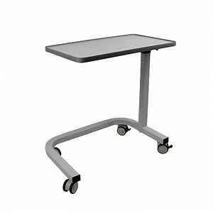 [Hot Item] Medical Furniture Manufacturer Height Adjustable Moving Bedside Overbed Table Hospital Height Adjustable Bedside Table for Patient