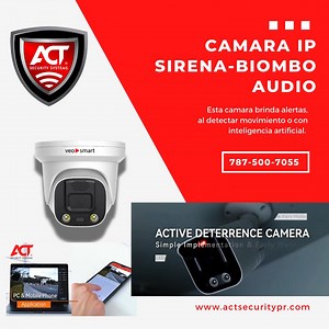 ¡En ACT Security contamos con tecnología más inteligente!  Añade esta cámara  a tu sistema cuando aprovechas nuestra oferta de cámaras IP de VeoSmart. ¡Por tiempo limitado!  Por tiempo limitadio! Obtén 6 Cámaras de 5MP, un XVR de 8 Canales Híbrido, y llévate una cámara Inteligente GRATIS , Mensualidad desde $59.99 OAC. . ¡No dejes pasar esta oportunidad!  #OfertaLimitada #SeguridadInteligente | ACT Security Systems - Página Oficial | Facebook