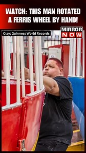 An Australian man broke all records to enter the Guinness World Records. A video shows him spinning a ferris wheel by hand. He rotated the wheel in the fastest time - 16 minutes and 55 seconds. Watch the video here #guinness #ferriswheel #viralvideo | Mirror Now