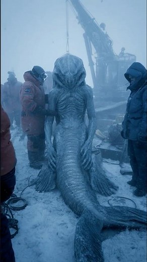 Strange Alien-like Mermaid Discovered Frozen Beneath Nordic Ice