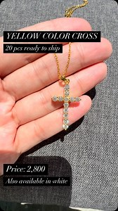 1K views | RESTOCKED! Available today. 20 pcs cross necklace! ❤️✨ Yellow Cross necklace - 2,800 16-18” lace Less 100 for white color 3mm each stone or .10 each All stones positive with diamond test. Vermeil in PT950 Flawless / color D With cert and card. Moneyback guarantee if proven fake moissanite | Moissanite and Diamond Sparks | Facebook