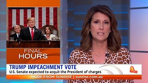 10K views · 173 reactions | After four months of investigation and debate, President Trump is expected to be acquitted of impeachment charges at a Senate vote today. | Sunrise | Facebook