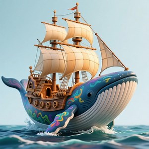 Whale Ship STL File: Fantasy Ocean Creature 3D Print Model (digital Download) - Etsy