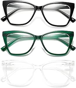 Viseng Fashionable Elegant Oversized Cat Eye Computer Reading Glasses for Women - Stylish and Durable Eyewear +2.5