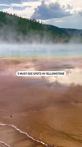 There are so many beautiful sights to see in Yellowstone National Park📍Here are 5 spots you can’t miss: 1. The North Fork of Shoshone River and Scenic Byways on the drive from Cody to Yellowstone is a must for road-trippers 2. The Grand Canyon of Yellowstone is a colorful vista featuring breathtaking views of the Lower Yellowstone Falls and the Yellowstone River. 3. The Grand Prismatic Spring is the largest hot spring in the U.S. and is famous for its vibrant rings of color. 4. Lamar Valley als
