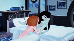 Kim Possible has lesbian sex with Sheego, tribbing orgasm.