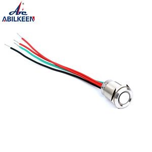 [Hot Item] Nuevo diseño IP68 19mm 3V-24V Luz de anillo iluminada roja verde metal acero inoxidable interruptor táctil piezoeléctrico