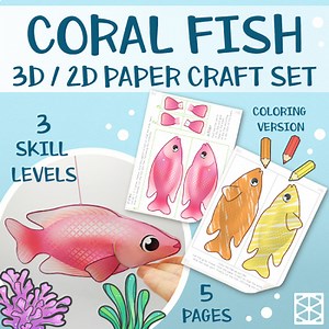 3D Fish Craft, Ocean Theme Animal Paper Activity with Easy Instructions