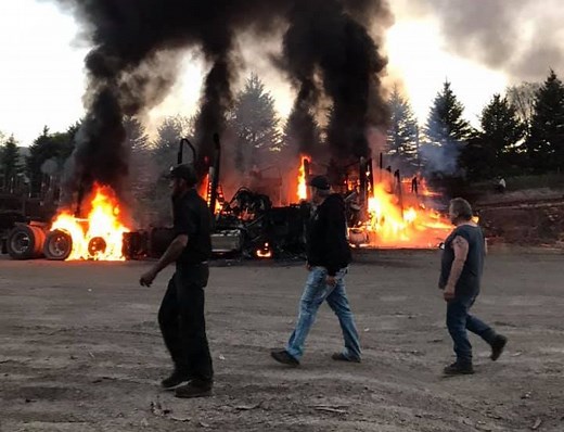 B.C. logging company equipment leveled by fire
