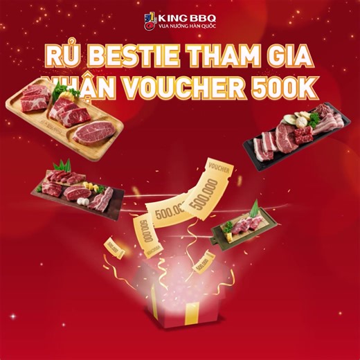 [HN] KING THỬ THÁCH, RỦ NGAY BESTIE GIẢI TRÍ ĂN Ý, SĂN SLOT QUÀ Challenge Accepted! Những giải thưởng “súp pờ mê”, “súp pờ phê” đang chờ hội bạn thân đến “dzựt” về nhà. Chỉ còn 1 tuần, set kèo ngay với bestie, đến King vừa giải trí vừa ẵm quà đúng ý thôi nào! 🌟 Game siêu dễ, quà siêu mê: 🎊 1 Giải nhất: 1 tai nghe Airpods 2 cực chất trị giá 2.900.000 vnđ voucher trị giá 10.000.000 vnđ 🎊 2 Giải nhì: 1 tai nghe JBL Tune 520BT xinh xỉu trị giá 1.300.00