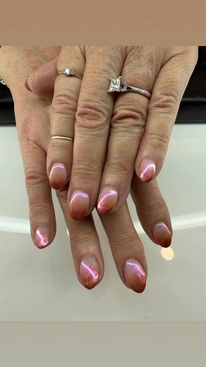 🍂 Fall vibes, fresh nails! Shiny copper ombré — simple, classy & full of autumn glow ✨ 💅 Come treat yourself today at Enchanted Nail & Spa! 📍488 Crescent Blvd C, Glen Ellyn, IL 📞 630-547-2144 ##EnchantedNailSpa #FallNails #NailGoals #GlenEllynNails #AutumnGlow #NailInspo | Enchanted Nail & Spa