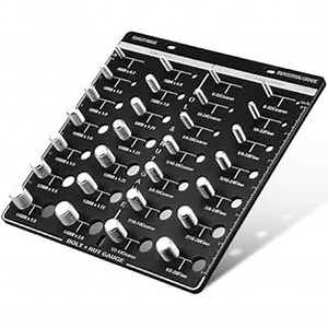 Retisee 28 Size 4'' x 20'' Bolt and Nut Identifier Gauge Nut Bolt Size and Thread Identifier Thread Pitch Gauge Standard Inch and Centimeter Ruler (Red,Stylish)