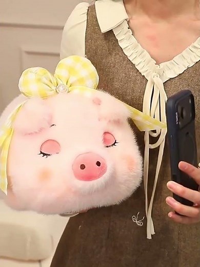 Fluffy Pig Plush Toy – Cute Pink Stuffed Pig for Cozy Hugging