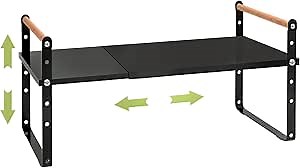 RUILALIFE Expandable Kitchen Countertop Shelf Organizer, Adjustable Cabinet Shelf Organization, Stackable Kitchen Counter Shelf Rack, Tiered Risers Shelves for Storage Pantry