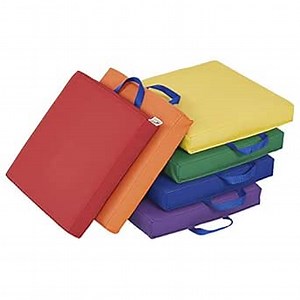 ECR4Kids SoftZone Floor Cushions, Square, Flexible Seating, Assorted, 6-Piece