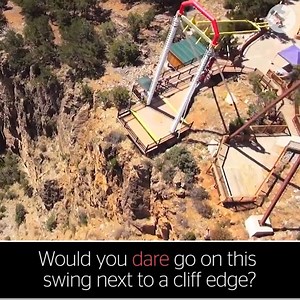 Are you brave enough to go on this swing next to a cliff edge? | The Independent