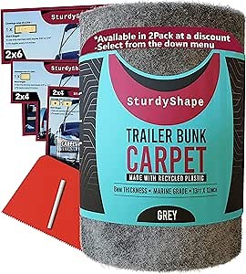 SturdyShape Premium Boat Trailer bunk Carpet Kit13ftx12in 25oz