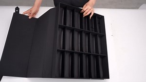 AYNEFY 18 Grid Storage Box, 3 Colors Storage Case Display Box for Eyeglasses Sunglasses Jewelry Storage or display (Black Bottom)