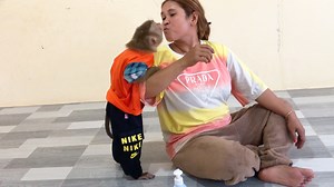 Prince Jason Intended Kiss To Stop Mom Kidding Apply Lotion | Monkey Jason