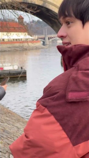 Justin Beaver attends the Prague shoot of #asecretinprague and disrupt the set 🤣