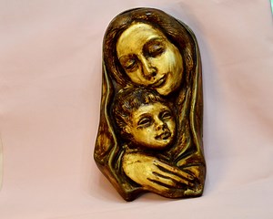 1960s Brutalist Chalkware Madonna Wall Hanging - Etsy