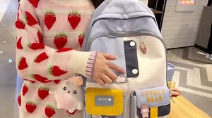 LueWeiLIFE Kawaii Backpack Lightweight Cute Bag Laptop Backpack Casual Aesthetic Daypacks Rucksack for Travel Work (A)