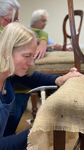 Busiest day yet in the workshop! Kim teaching her weekly soft furnishing class, I was teaching the Tuesday leisure class and then Kim is back in this evening to do a stocking making class. Full steam ahead!! #horsehairandhessian #softfurnishings #kimpallattsoftfurnishings #upholstery #traditionalupholstery #intheworkshop #suffolklife #upholsteryeducation | Horsehair & Hessian