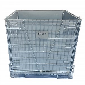 [Hot Item] Warehouse Stackable Wire Mesh Box Collapsible Butterfly Cage Foldable Storage Box Made of Mild Steel