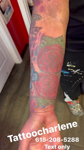 #elephanttattoo #rosetattoo #butterflytattoo #sleevetattoo #fauxsleeve #watercolortattoo #tattoocharlene #nashvilletn #tattoo #tattooos #painfulgenius #femaletattooartist #tattooartist #tattootiktok #615 #nofilter #tennesseeartist #darkskinbodyart #skinart #tennessee #biginkenergy #coverupqueenofnashville #roadto10k #artistsupportartist #artistontiktok #tattoolover #fyp #tattooshop #tattoos2023 #lovewhatyoudo #tattoosareart #ambitiontattoomachine #recoveryaftercare #dermshield | Charlene Holland