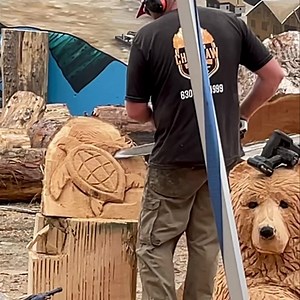 One of the things I love about Reedsport, Oregon, is the annual Chainsaw Championship... even in the #PMW, everyone loves a honu #turtle. 😍 : : : #chainsaw #carving #honu #chainsawcarving | Toby Neal Books