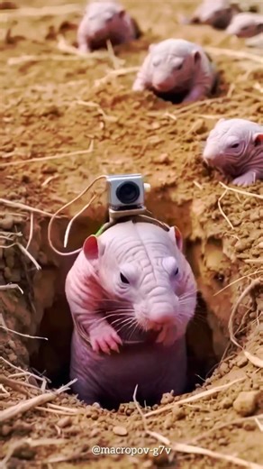 Adorable Baby Naked Mole Rat with Tiny Camera 🐀📸 | Cute Animal Moment #babyanimals #shorts