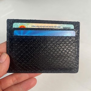 Black Genuine PYTHON Leather Cardholder, Slim Wallet - Etsy