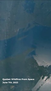 The full extent of the smoke from the Quebec wildfires can be seen filling the sky from space. Filmed June 7th, 2023. #wildfires #wildfiresmoke #quebeccanada #CanadaWildFires | Sen