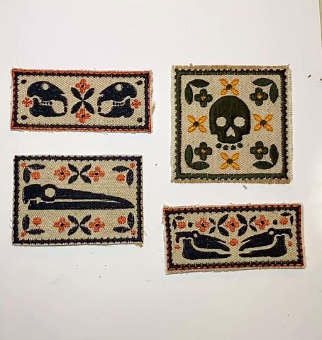 Embroidered Iron-on Skull Patches Pack | Boho Style Patch Set - Etsy