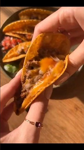 What's for dinner tonight? Crispy beef taco 🌮 #foodshorts #tacos #taco #beef #crispy #dinner