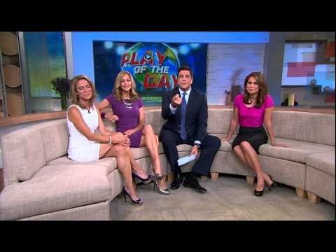 Amy Robach - slim legs short white dress - Aug, 22, 2013