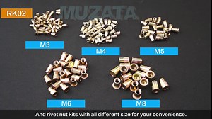 Muzata Hand Rivet tool Nut Setter Kit,Heavy Duty Thread Blind Riveting Tools,Wrench Nut Sert,5pc Metric Mandrels and 900pc M3/M4/M5/M6/M8 Rivnut RK01