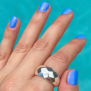 Faceted Sterling Silver Dome Ring - Lightweight Waterproof Statement Jewelry - Etsy Canada