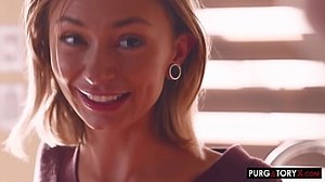 Hot blonde watches her boyfriend fuck her tiny Asian best friend