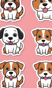 Cute Puppy Stickers – Planner Scrapbook Clipart (Digital Download)